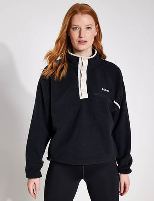 Helvetia Cropped Half Snap Fleece - Black Helvetia Cropped Half Snap Fleece - Black