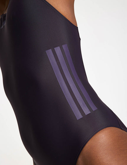 adidas 3-Stripes C-Back Swimsuit - Aurora Black/Aurora Plumimage3- The Sports Edit