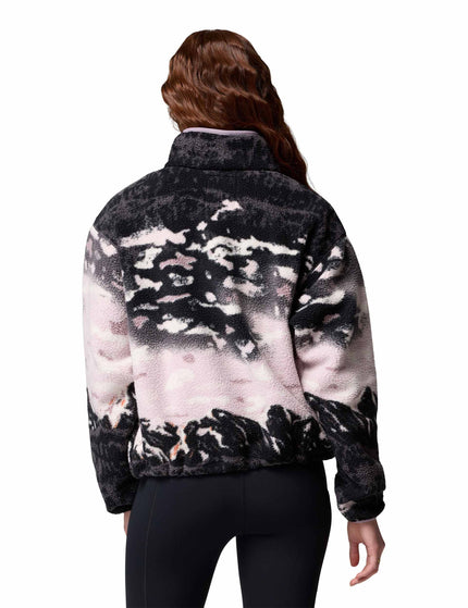 Columbia Helvetia II Cropped Sherpa Half Snap Printed Fleece - Shale Purple Sisters/Shale Purple - BROKEN STOCKimage3- The Sports Edit