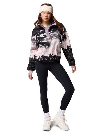 Columbia Helvetia II Cropped Sherpa Half Snap Printed Fleece - Shale Purple Sisters/Shale Purple - BROKEN STOCKimage7- The Sports Edit