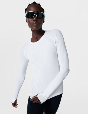 Athlete Seamless Workout Long Sleeve Top - White Athlete Seamless Workout Long Sleeve Top - White