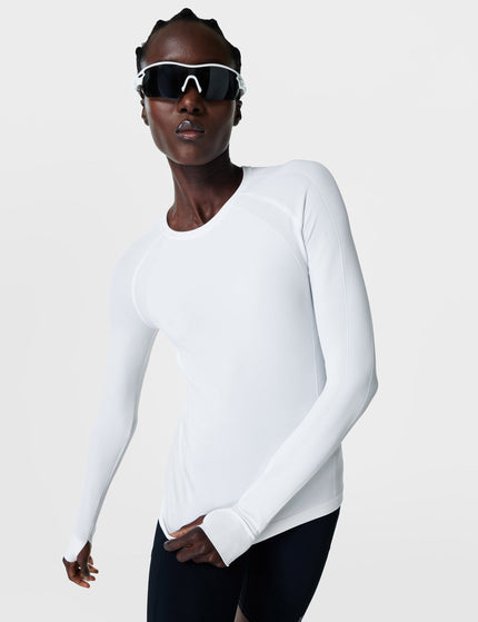 Sweaty Betty Athlete Seamless Workout Long Sleeve Top - Whiteimage1- The Sports Edit