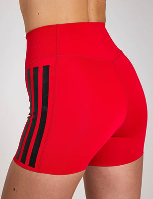 Optime 3-Stripes 1/4 Short Leggings - Pure Ruby