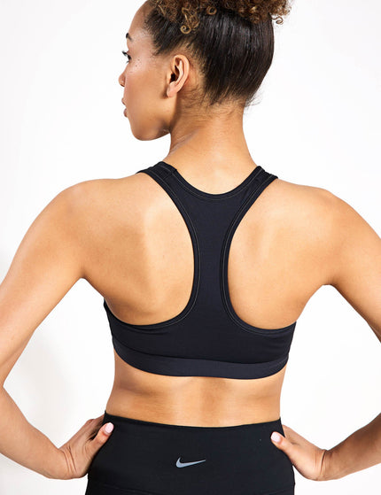 Nike Swoosh Medium Support Bra - Black/Whiteimage2- The Sports Edit