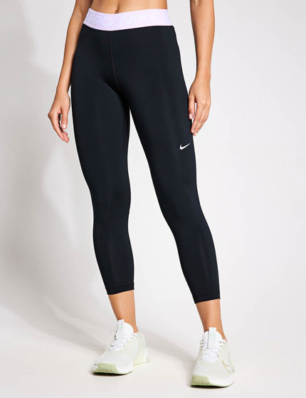 Nike Pro 365 Cropped Mesh Panel Leggings - Black/Lilac Bloom/Whiteimage1- The Sports Edit