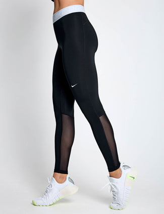 Pro Leggings - Black/Celestine Blue/White