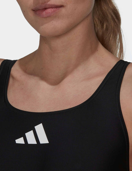 adidas 3 Bar Logo Swimsuit - Black/Whiteimage4- The Sports Edit