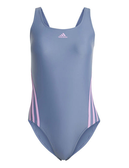 adidas 3-Stripes Swimsuit - Preloved Ink/Preloved Purpleimage6- The Sports Edit