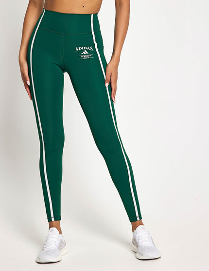 adidas Optime Heritage 7/8 Leggings - Collegiate Green/Chalk Whiteimage1- The Sports Edit