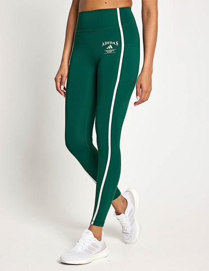 adidas Optime Heritage 7/8 Leggings - Collegiate Green/Chalk Whiteimage3- The Sports Edit