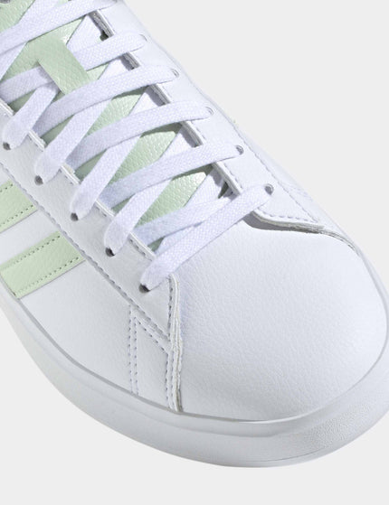 adidas Grand Court 2.0 Shoes - Cloud White/Linen Green/Matte Silverimage6- The Sports Edit