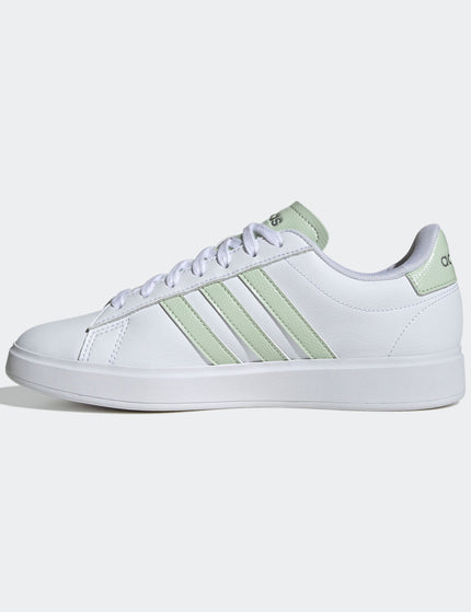 adidas Grand Court 2.0 Shoes - Cloud White/Linen Green/Matte Silverimage4- The Sports Edit