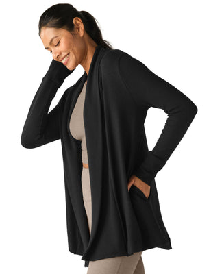 Relax Rib Cardigan - Black