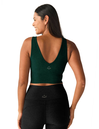 Spacedye Good Day Cropped Tank - Dark Spruce Green Heather