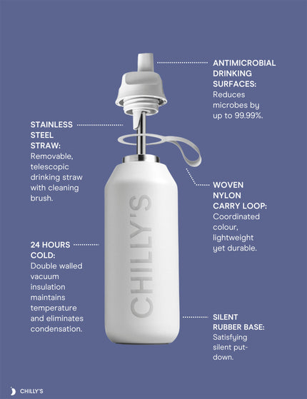 Chilly's Series 2 Flip Water Bottle 500ml - Graniteimage6- The Sports Edit