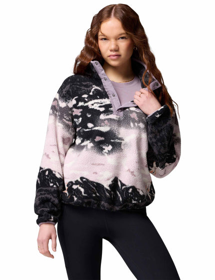 Columbia Helvetia II Cropped Sherpa Half Snap Printed Fleece - Shale Purple Sisters/Shale Purple - BROKEN STOCKimage4- The Sports Edit