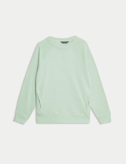 Goodmove Cotton Rich Crew Neck Sweatshirt - Light Greenimage6- The Sports Edit