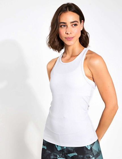 Goodmove Rib Scoop Neck Racer Back Vest Top - Silver Greyimage1- The Sports Edit