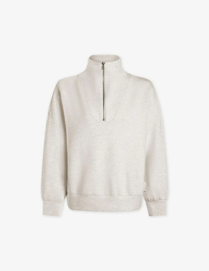 Varley Hawley Half Zip Sweat - Ivory Marlimage6- The Sports Edit