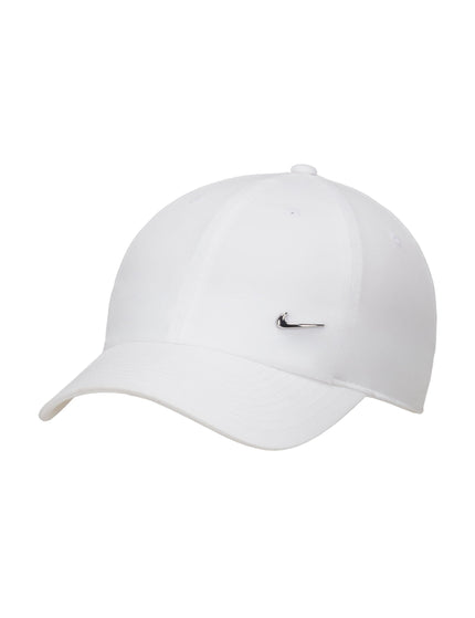 Nike Dri-FIT Club Unstructured Metal Swoosh Cap - White/Metallic Silverimage1- The Sports Edit