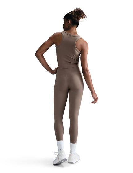 Nike One Fitted Dri-FIT Cropped Tank Top - Mink Brown/Blackimage6- The Sports Edit