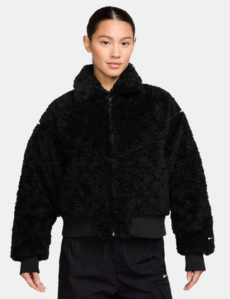 Sportswear Essential Fur Bomber Jacket - Black/Sail