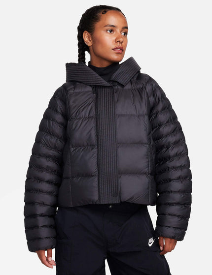 Nike Sportswear Swoosh Puffer Oversized Hooded Jacket - Black/Whiteimage1- The Sports Edit