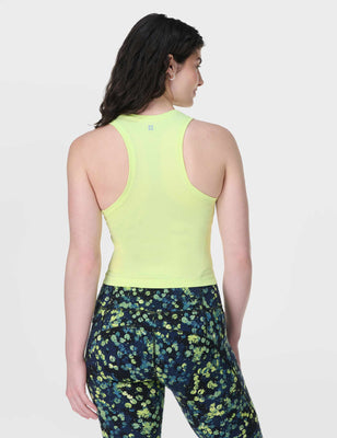 Athlete Crop Seamless Gym Vest - Pomelo Green