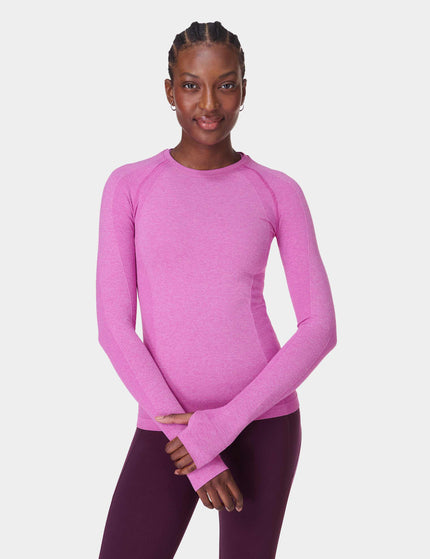 Sweaty Betty Athlete Seamless Gym Long Sleeve Top - Allium Pink/Nerine Pink Marlimage1- The Sports Edit