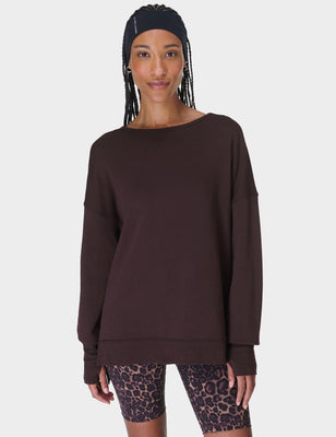 After Class Cross Back Sweatshirt - Sable Brown