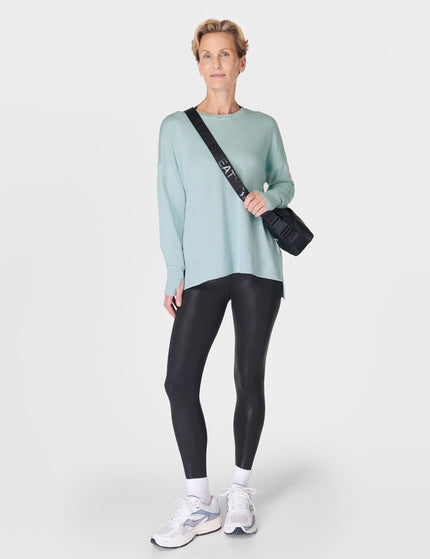 Sweaty Betty After Class Longline Sweatshirt - Muted Teal Blueimage6- The Sports Edit