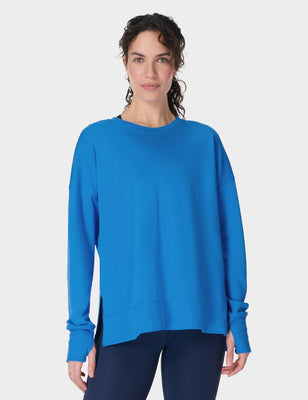 After Class Longline Sweatshirt - Tidal Blue