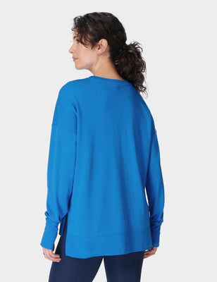 After Class Longline Sweatshirt - Tidal Blue