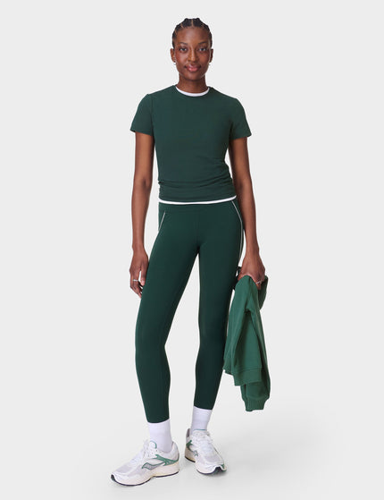 Sweaty Betty All Day Active Contrast Piping 7/8 Leggings - Cedar Greenimage7- The Sports Edit