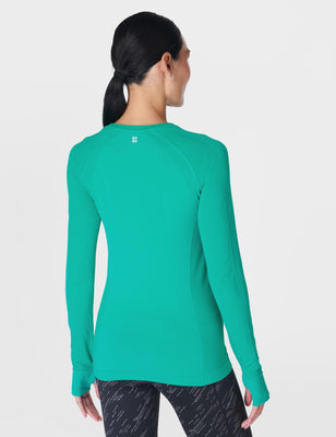 Athlete Seamless Gym Long Sleeve Top - Gem Green