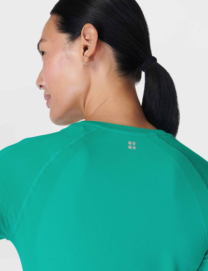 Sweaty Betty Athlete Seamless Gym Long Sleeve Top - Gem Greenimage3- The Sports Edit