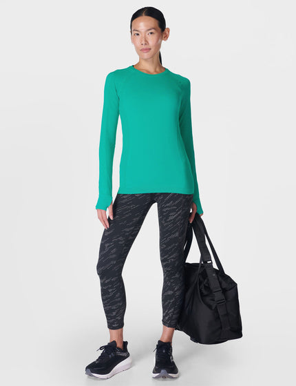 Sweaty Betty Athlete Seamless Gym Long Sleeve Top - Gem Greenimage6- The Sports Edit