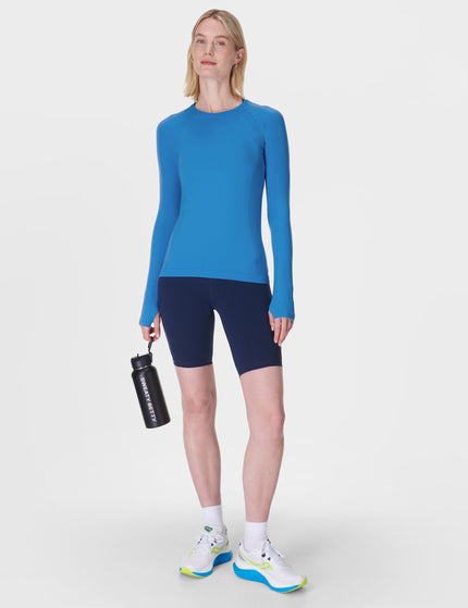 Sweaty Betty Athlete Seamless Gym Long Sleeve Top - Tidal Blueimage5- The Sports Edit