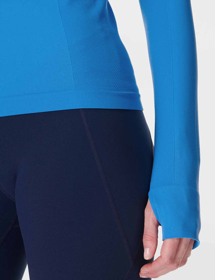 Sweaty Betty Athlete Seamless Gym Long Sleeve Top - Tidal Blueimage4- The Sports Edit