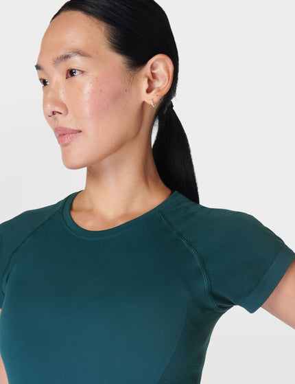 Sweaty Betty Athlete Seamless Gym T-Shirt - Deep Greenimage3- The Sports Edit