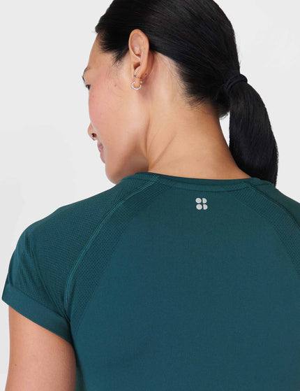 Sweaty Betty Athlete Seamless Gym T-Shirt - Deep Greenimage4- The Sports Edit