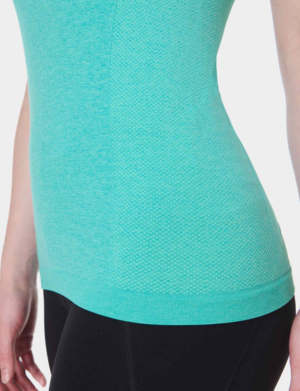 Sweaty Betty Athlete Seamless Gym Vest - Seaspray Ripple Blue Marlimage3- The Sports Edit
