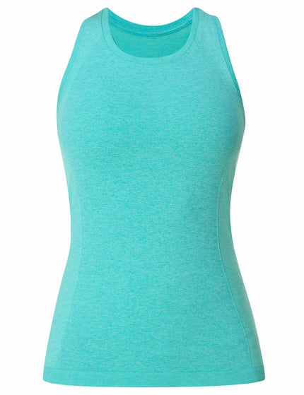 Sweaty Betty Athlete Seamless Gym Vest - Seaspray Ripple Blue Marlimage6- The Sports Edit