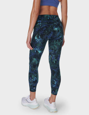 Power 7/8 Gym Leggings - Green Forest Print