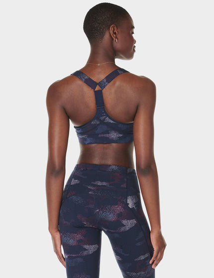 Sweaty Betty Power Medium Support Sports Bra - Blue Spray Camo Printimage2- The Sports Edit