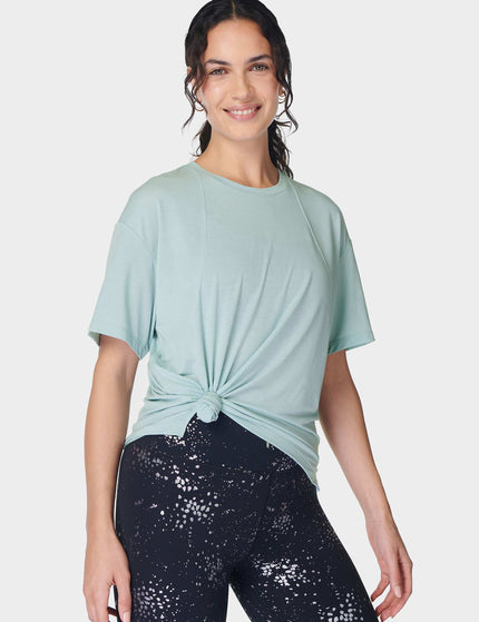 Sweaty Betty Soft Flow Studio T-Shirt - Muted Teal Blueimage5- The Sports Edit