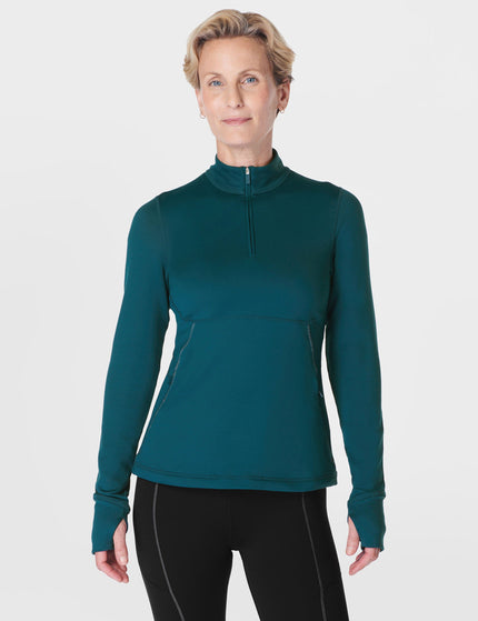 Sweaty Betty Therma Boost Running Half Zip - Deep Greenimage1- The Sports Edit