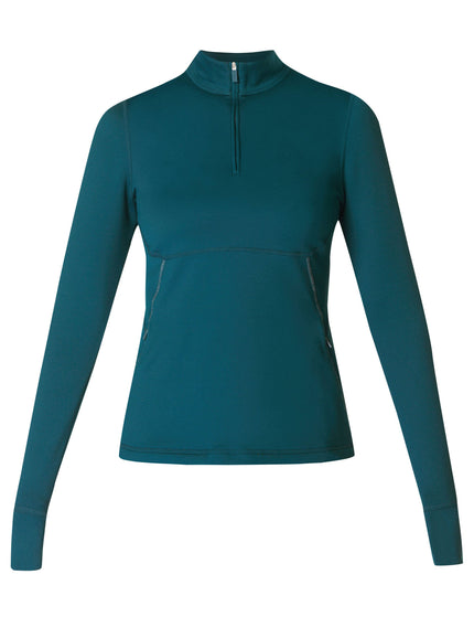 Sweaty Betty Therma Boost Running Half Zip - Deep Greenimage8- The Sports Edit