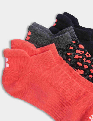 Workout Trainer Socks 3 Pack - Black Luxe Leopard Print