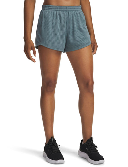 Under Armour Tech Mesh Play Up 3" Shorts - Jasper Blue/Serpentineimage1- The Sports Edit